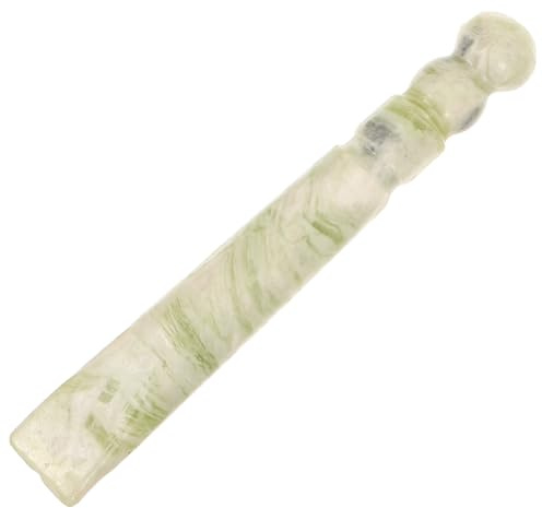 GOOHOCHY Jade Akupressurstift Gesichtsmassagestab Körper Massagestick für Gesicht Kopf Hände Füße Rücken – 13,5cm Naturjade