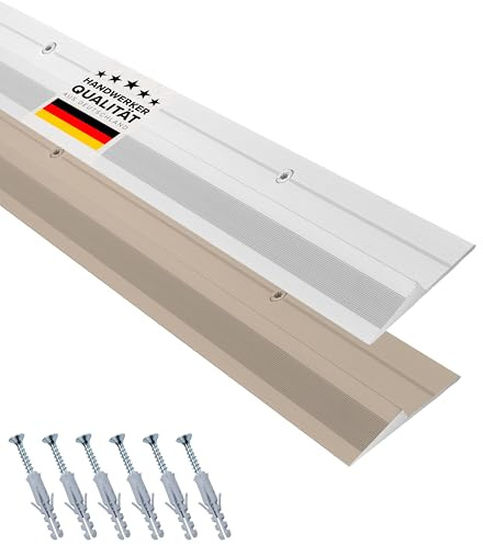 D-TACK Ausgleichsprofil Aluminium zum Schrauben inkl. Schrauben & Dübel | Höhenausgleich 3 mm | Länge 2,7 m | Silber | Übergangsprofil für Bodenbeläge | Rampenleiste