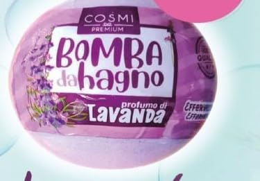 COSMI PREMIUM - Bomba da Bagno Effervescente alla Lavanda - 150g - Profumata e Rilassante - Con Oli Naturali - Idea Regalo Donna, Spa e Relax a Casa