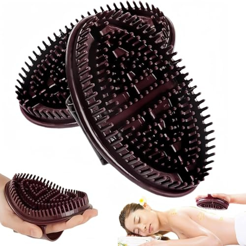 Meridian Lot de 2 brosses de massage professionnelles pour le corps et le cuir chevelu, brosse d'acupression pour soulager la fatigue musculaire, améliorer la circulation et la relaxation du corps
