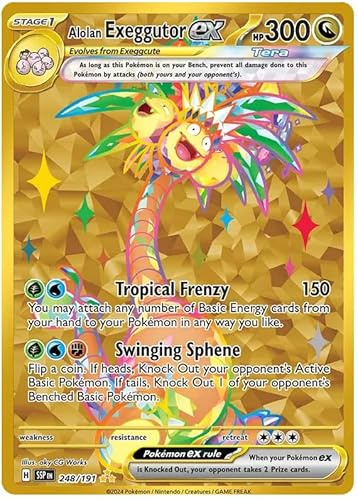 Alolan Exeggutor ex 248/191 Hyper Rare Pokemon Card | Surging Sparks Set | Scarlet & Violet Series | Titan Authenticated