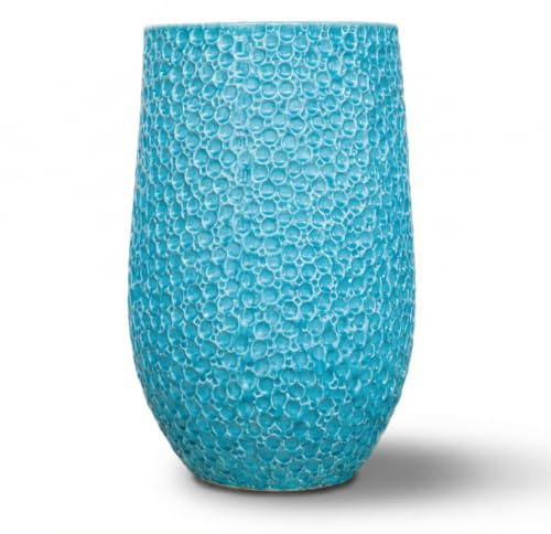 Provencelia Paris Pflanzgefäß Keramik Hellblau, Größe: XXL - Durchmesser: 39 cm x Höhe: 63 cm, handgefertigt, mediterraner Blumentopf für Garten Balkon Terrasse