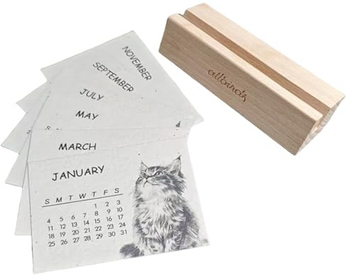 Calendrier De Bureau 2026, Calendrier Chat/cheval Plantable Écologique 2026, Calendriers De Planification De Bureau À Grain Plantables, Calendriers De Table De Bureaus Debout