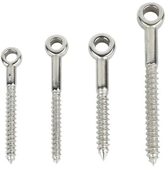 Tornillo Con Argolla Tornillos autorroscantes con forma de ojo acero inoxidable 316 grado marino, ganchos anillo ojal for terminales madera y accesorios cable(M6X60MM)
