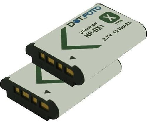 2 x Dot.Foto NP-BX1 Premium 3.7v / 1240mAh Akku für Sony ZV-1, DSC-RX100, DSC-RX100 II/III/M4/M5/M6/M7, DSC-RX100M II, HDR-CX405