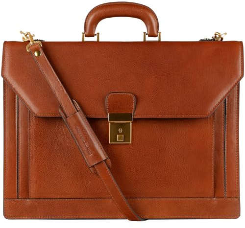 Time Resistance Aktentasche für Herren - Aus 100% Leder - Handgefertigt in Italien - Arbeitstasche - Businesstasche – Umhängetasche