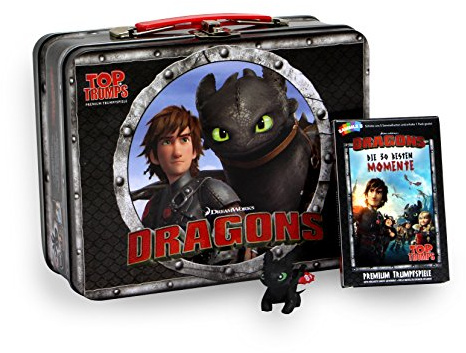 Winning Moves Top Trumps Dragons Kidsbox - Das Premium Trumpfspiel mit Exklusiver Drachenfigur Ohnezahn