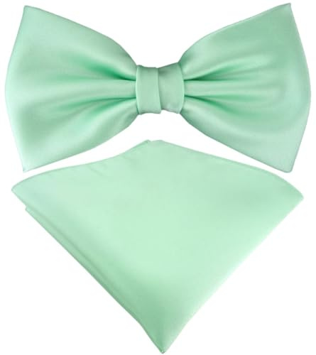 TigerTie Satin Fliege Einstecktuch in einfarbig Uni + Aufbewahrungsbox