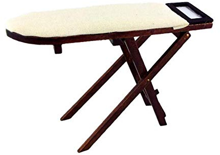 Melody Jane Dolls Houses Miniature 1:12 Kitchen Laundry Accessory Dark Wood Ironing Board