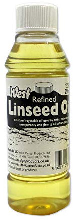 West Refined Linseed Oil, Pale Coloured, 250ml, For Oil Paints, Art & Craft, Wood, Concrete, Varnish, Treatment, Protection