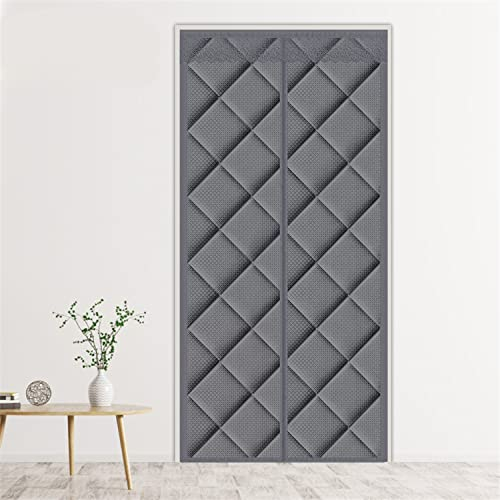 LIVEINU Wärmeschutzvorhang Magnet Thermo Türvorhang Isolier Schutz Panel-Isolierung Thermovorhang Verdunklungsgardine Wasserdicht Winddicht Geräuschisolierung für Balkontür 80x200cm Grau
