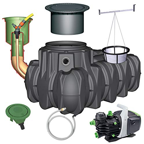 Graf Regenwasser-Flachtank Platin Regenwassertank Zisterne Wassertank Garten-Jet, 3.000 L PKW-befahrbar