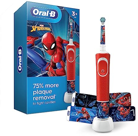 Oral-B Kids Electric Toothbrush Featuring Marvel's Spiderman, for Kids 3+