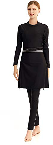 TianMaiGeLun Neuer bescheidener muslimischer Badeanzug für Frauen mit Hijab Full Cover Swimming Beachwear Wetsuits Kostüm (T3, XL)