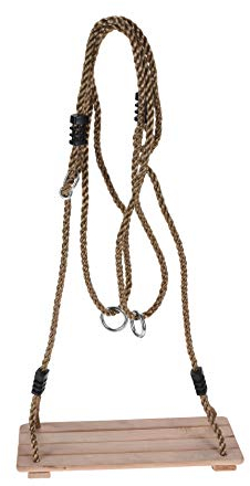 Holz Kinder Schaukel - höhenverstellbar - Garten Baum Schaukel Schaukelbrett Schaukelsitz - Holzschaukel für Innen und Außen