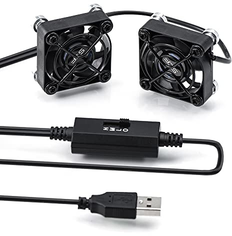 SCCCF Dual 40mm USB Fan with 3 Speeds Adjustable 5V PC Fan Mini Case Fan Quiet Computer Fan Compatible for PC, TV Box, Router, Xbox, Playstation