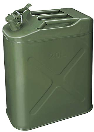 LOUFOU 20 Liter Kraftstoffkanister Benzin Diesel-Kraftstoffdose mit flexiblem Auslauf, tragbare Dose Dieselkanister Stahl Kraftstoffdose Benzineimer, Kraftstoffe Benzin Autos, LKWs, Ausrüstung