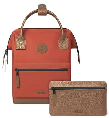 Cabaïa - Adventurer Rucksack Bogota Mini 10L - Wasserabweisend - Laptopfach bis zu 10,5 Zoll - 2 Vordertaschen - vegan zertifiziert - Rucksack für Reisen und Arbeit, Damen & Herren - Orange