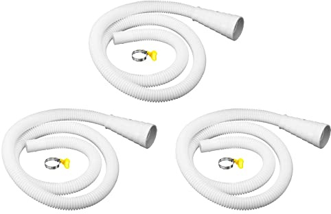 sourcing map Universel Climatisateur Vidange Tuyau Multiple Dimension Connecteur 20-30mm ID 3.3ft avec Pince pour AC Unités Lavage Machine Robinet, Blanc Paquet de 3