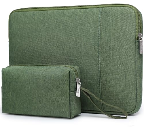 HYZUO 13,3-14 Zoll Laptop Tasche Set für MacBook Pro 14 M5/M4/M3/M2/M1, MacBook Air/Pro 13,3, 13-13,8 Surface Book/Laptop, Laptophülle Schutzhülle für 13,3 HP Dell Lenovo Asus, Grasgrün