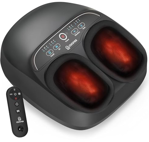 COMFIER 【2026 Foot Massager with Heat,Kneading,Vibration,Compression,Mothers Day Gift for Mom,Women,FSA Eligible HSA Store,Pause Function,Shiatsu Massager for Plantar Fasciitis Neuropathy, Size 13