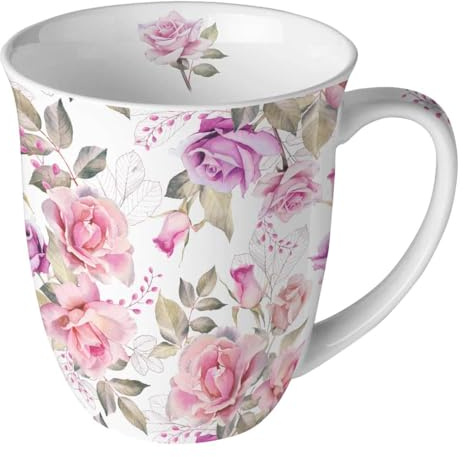 Ambiente Taza Porcelana Rosas Colección Flores Taza - Té/Café - Artículos de Regalo