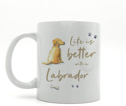 Image Industry Life is Better Yellow Labrador Ceramic Mug - Labrador Gifts - Dog Mug