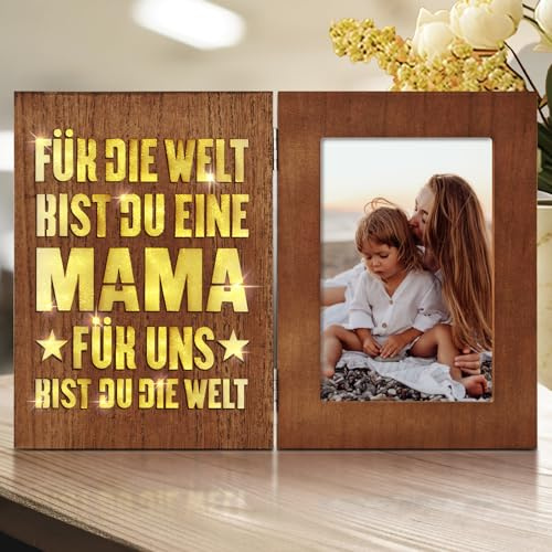 Charfia Geschenke für Mama, LED Bilderrahmen Weihnachtsgeschenke für Mama Geschenk Weihnachten Muttertagsgeschenk Mutter Geschenk Geburtstagsgeschenk Muttertagsgeschenke