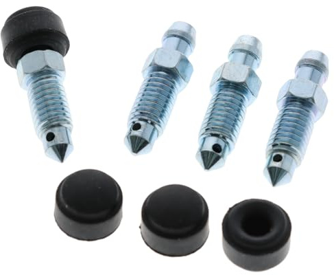 4X Bremssattel Entlüfterschraube Entlüftungsventil M8x1.25x33 mm SW9 mit Kappen