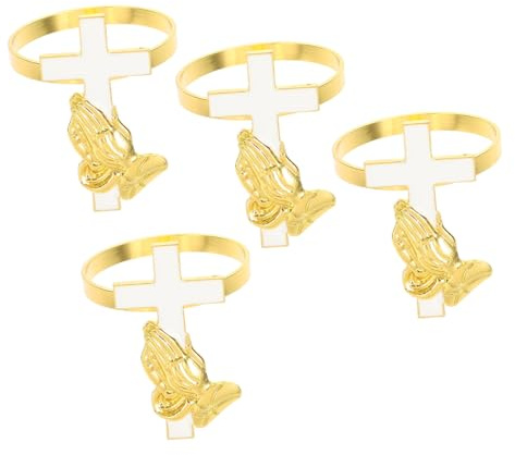 UTHCLO 4pezzi Fermatovaglioli Forma Di Croce Lega Eleganti Portatovaglioli Per Feste e Matrimonio Decorazioni Per Tavola Stile Moderno Perfetti Per Occasioni Religiose e Cerimonie