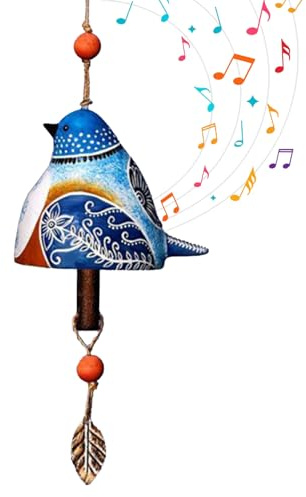 MISNODE Keramik-Windspiel, Gedenk-Windspiel mit Beruhigenden Melodischen Tönen, Heimdekoration, Hängende Windspiele, Vogelgesang-Glocken-Windspiele, Hängende Rustikale (4)