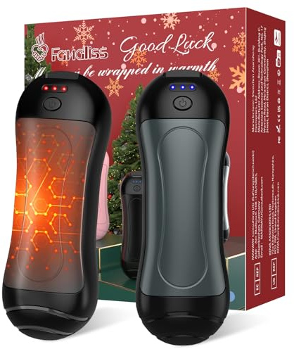 Handwärmer Elektrisch Wiederverwendbar 2 Pack, FANDLISS 6000 mAh USB Taschenwärmer Wiederaufladbarer Handwärmer Magnetisches Design Tragbarer Handwärmer für Weihnachten/Outdoor/Camping,Grau