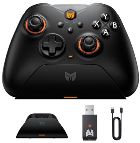 BIGBIG WON Wireless Controller Gale PC Controllers Motion Aiming, Hall Trigger, 4 Custom Buttons, App Control Game Controller for PC/Switch/iOS/Android Wireless Gaming with Charging Dock(Black)