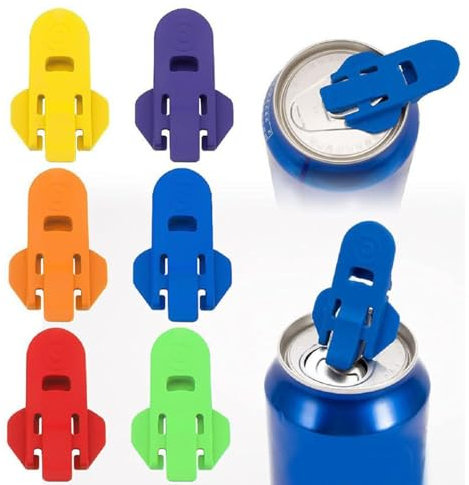 EHOTER Manual Easy Can Opener 2024 NEW Colored Soda Beer Can Opener Beverage Can Cover Protector, Can Top Ring Opener Tool Drink Shield for Pop, Beer, Coke or Soda (6 PACK)