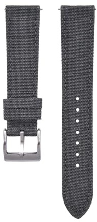 CHROONOO Correa de reloj de lona | Gris oscuro, verde, verde oliva y negro - 20, 22 mm - Cierre: plata cepillada | Cordura, cuero | Correa de repuesto