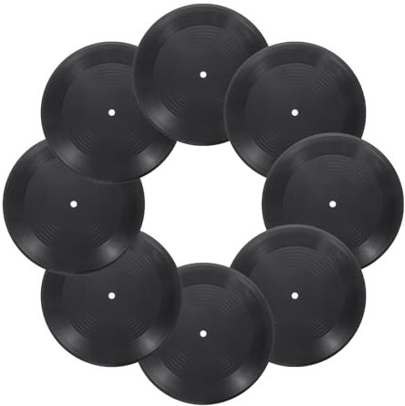 sourcing map 8Pcs Blank Vinyl Records 10 Inch Fake Record Vintage Decoration, PVC Plain Faux Blank Vinyl Records, Retro Vinyl Records for Home Studio Room Wall Aesthetic