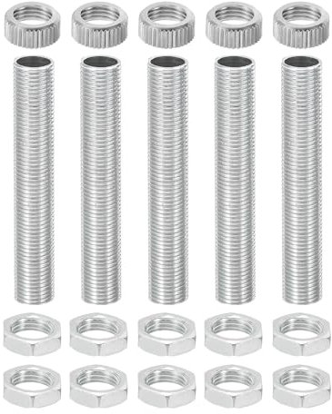 sourcing map Kit de accesorios de lámpara G4, conector de rosca M10 x 60 mm con tuercas hexagonales, tapas de enchufe para enchufe de bombilla G4, paquete de 5