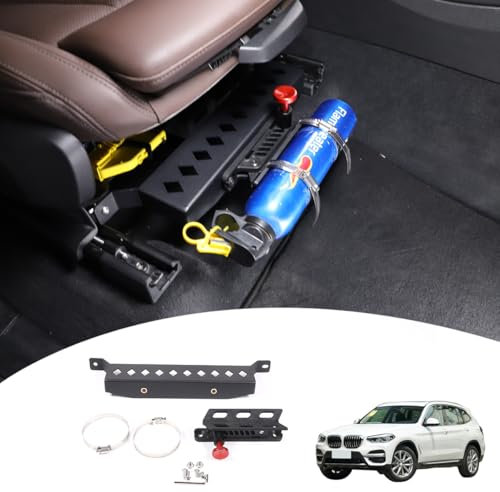 JONKOKO Soporte de aluminio ajustable para extintor de incendios compatible con X3 G01 2018-2023 Co-piloto de coche debajo del asiento, soporte de montaje de extintor de incendios de liberación rápida