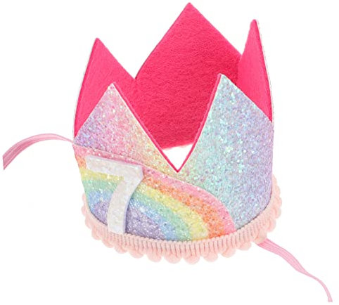SWOOMEY Geburtstags-stirnband Für Jungen Und Mädchen Party-krone Hut Zahlenkrone Regenbogen Bequemes Material Für Kleinkinder