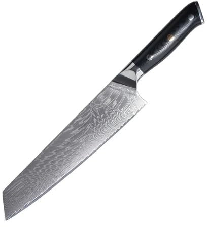 Couteau de chef 67 couches en acier de Damas 10Cr15MoV lame tranchante couperet Santoku Kiritsuke couteau de cuisine japonais manche G10(8 inch Kiritsuke)