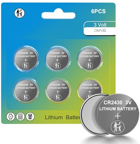 CR2430 3V-Batterien,CR 2430 3 Volt Knopfzelle Lithium-Batterie für Volvo Schlüsselanhänger, Auto-Fernbedienung, Uhr, Taschenrechner（6Stück）