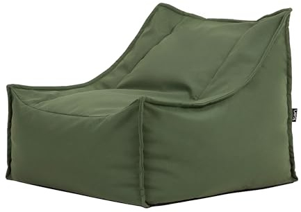 Icon Alto Outdoor Sitzsack Sessel für Erwachsene, Khakigrün, Olefin Stoff für Drinnen und Draußen, Riesen Sitzsack mit Füllung, Bequemer Sessel, Garten, Terrasse, Lounge