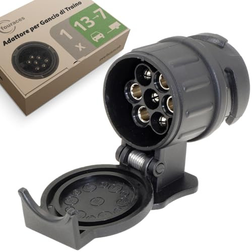 fouraces 13 pin to 7 pin towing adaptor - car to trailer, trailer adapter 13 to 7 - for caravan, towing electrics adapter, towing bar, black