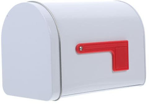 EXQUIMEUBLE Cassetta Postale in Latta Bianca Per Porta Regali e Contenitore Compatto Per Progetti Te e Scambio Doni in Cameretta