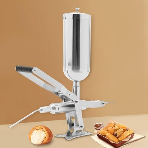 Machine de remplissage professionnelle Churro - Remplissage manuel de crème de beignet - Acier inoxydable pour cuisine et restaurant