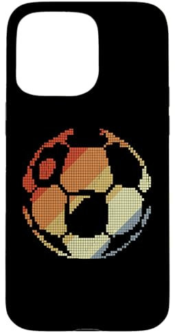 Retro Soccer Ball Pixel Graphic Football Pitch Coque pour iPhone 15 Pro Max