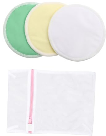 Coppette Assorbilatte Riutilizzabili Anti-sversamento 4 Pezzi | Struttura a Tre Strati, Tpu e Fibra di Bambù, Assorbimento Rapido, Lavabili per Maternità Colore Casuale