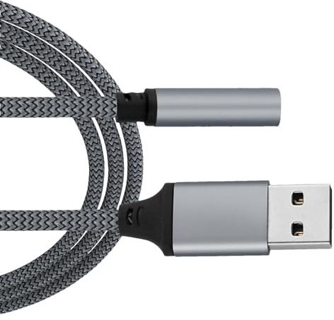 Adaptador Jack - Adaptador USB de hasta 3,5 mm para auriculares, cable dongle, altavoz auxiliar para ordenador portátil