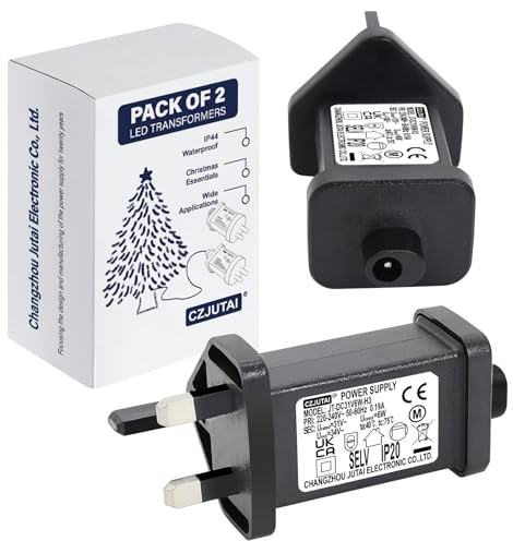 pack of 2 31V 6W LED Power Plug CZJUTAI JT-DC31V6W for String Lights - Indoor-Outdoor Power Adapter
