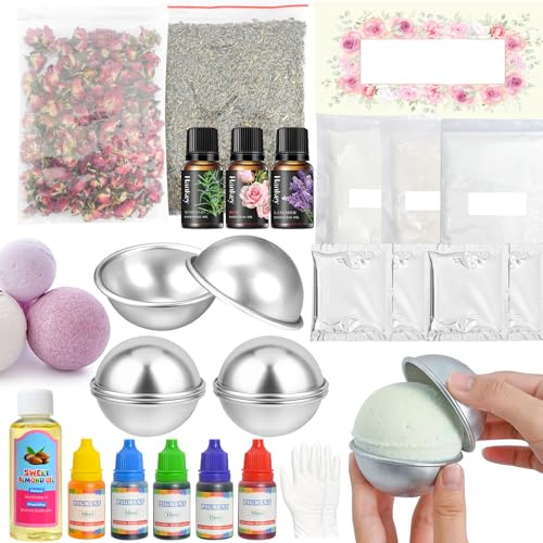 Vezerd Badebomben Selber Badekugeln Bastelset Erwachsene DIY Set | Seifen Selber Machen Set, Basteln Erwachsene DIY Set, Kreative Geburtstagsgeschenk für Kinder Mädchen Frauen Freund Jungen